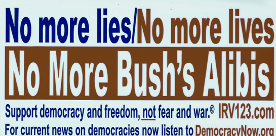 No More Lives, No More Bush Alibis